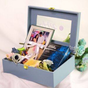 Exquisite Pastel Blue Trunk Gift Hamper - A Symphony of Elegance & Personal Touch