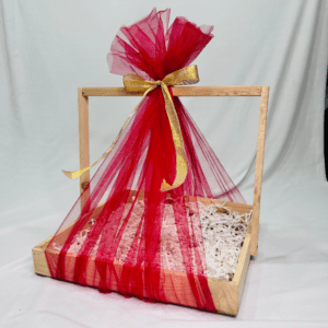 Ready-to-Use Trousseau Packing Tray - Elegant Wooden Handle Tray for Trousseau & Gift Hampers (13x13x2 inches)