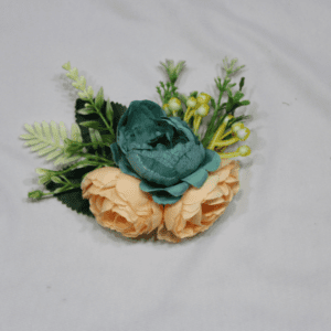 Ready-to-Use Flower Bunch: Blue & Peach Artificial Flower Bunches for Elegant Decoration, Trousseau Packing, and Gift Hampers (Pack of 9)