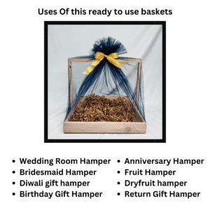 Ready-to-Use Trousseau Packing Tray - Premium Wooden Handle Tray for Gift Hampers & Trousseau Packing (14x10x2 inches)