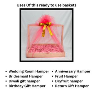 Ready-to-Use Trousseau Packing Tray - Wooden Handle Tray for Gift Hampers & Trousseau Packing (14x10x2 inches)