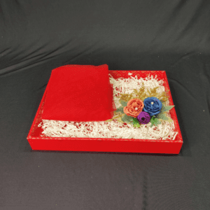 Premium Quality Ready to Use Trousseau Packing Tray with Red Net and Flower Bunch