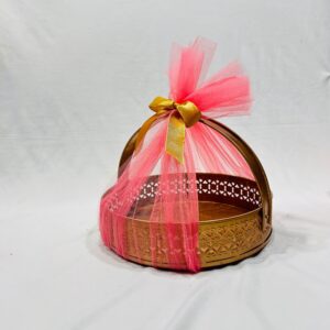 Ready-to-Use Trousseau Packing Metal Basket for Gift Hampers and Trousseau Packing (12x12x4 inches)