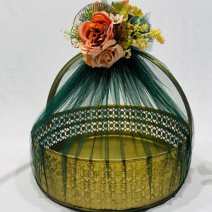 Ready-to-Use Trousseau Packing Metal Basket for Gift Hampers and Trousseau Packing (12x12x4 inches)