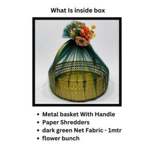 Ready-to-Use Trousseau Packing Metal Basket for Gift Hampers and Trousseau Packing (12x12x4 inches)